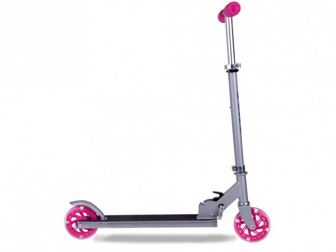 Foldable Children's Scooter with Light-Up Wheels – Pink