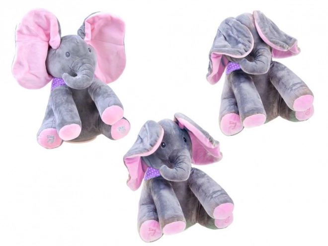 Interactive Plush Elephant Toy – pink