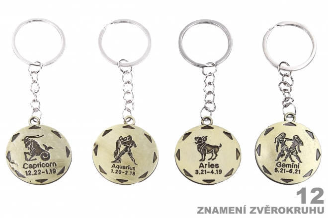 Round Zodiac Keychain