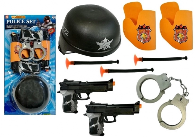 Police Officer Play Set with Toy Pistols and Handcuffs