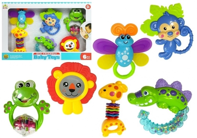 Colorful Animal Baby Rattle and Teether Set