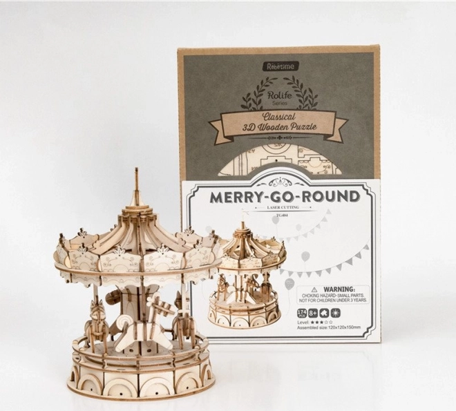 Robotic 3D Wooden Puzzle Merry-Go-Round