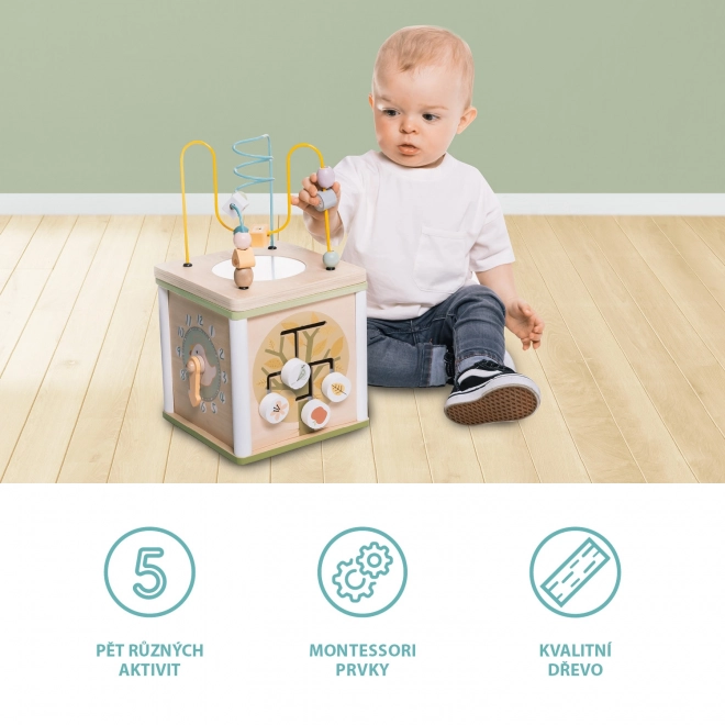 Wooden Activity Cube for Curious Kids