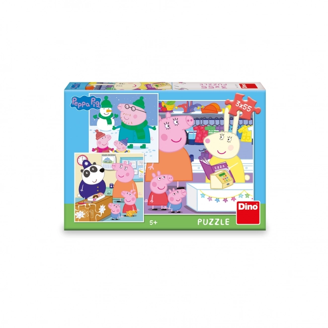 Puzzle Peppa Pig 3x55 pezzi