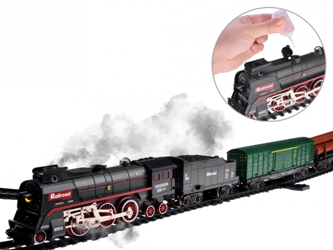 Electric Train Set with Smoke and Sound Effects