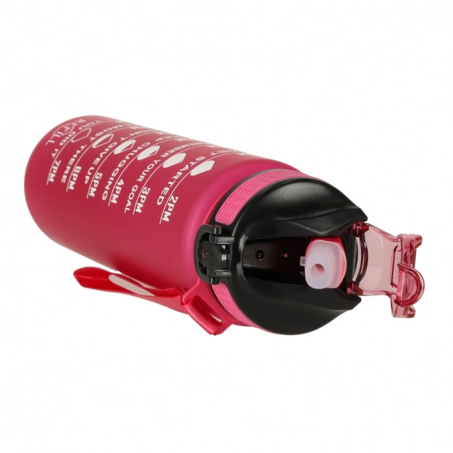 Motivational Pink Water Bottle with Straw and Handle - 1L