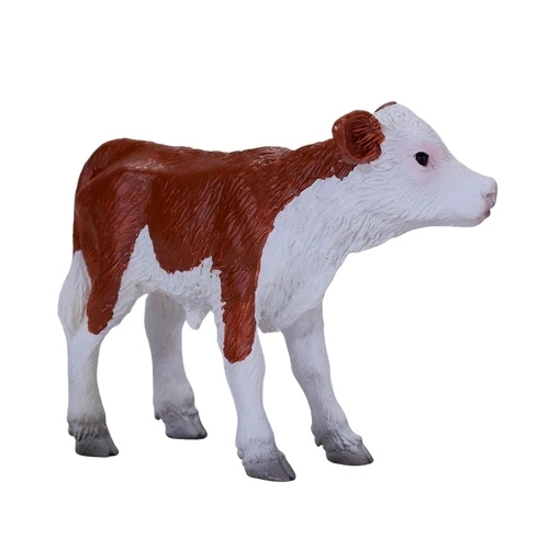 Realistic Mojo Hereford Calf Figurine