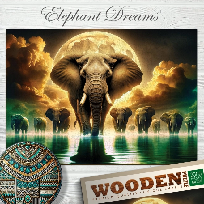 Wooden Puzzle Elephant Dreams 2000 Pieces