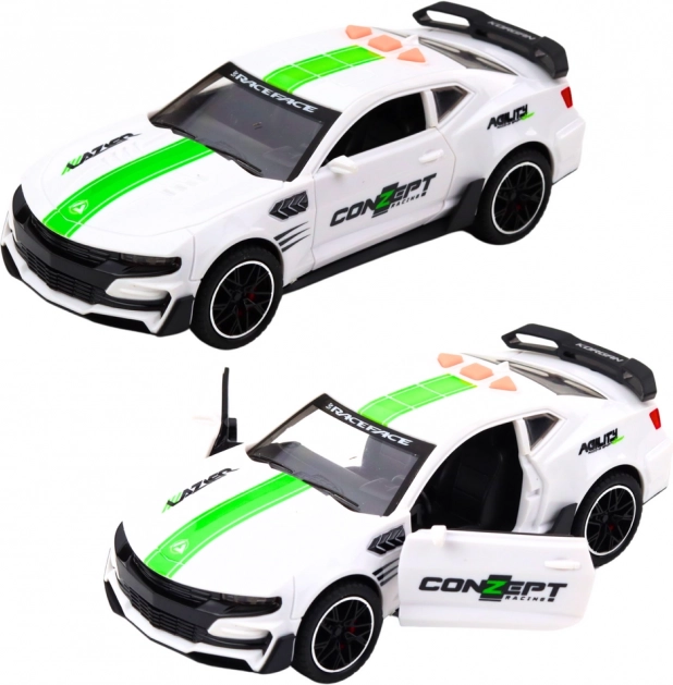Sportovní auto s otevíracími dveřmi, pohonem, světly a zvuky