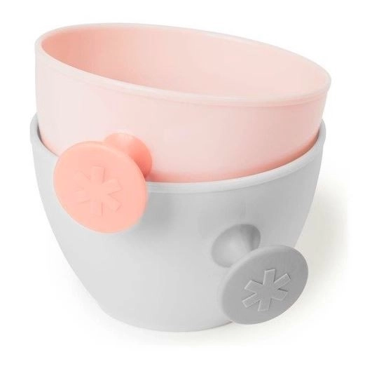 Easy-Grab Bowl Set Grey/Soft Coral