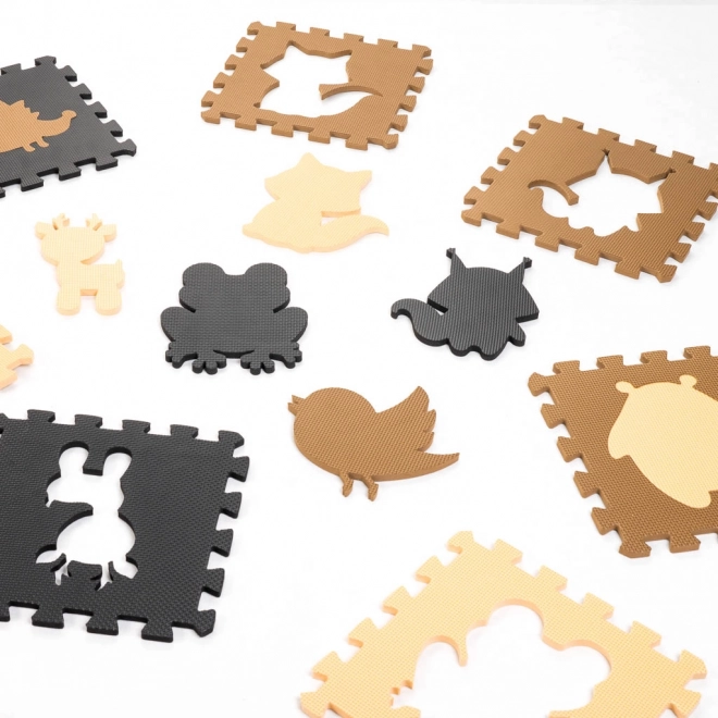 Educational Foam Puzzle Mat Brown and Beige