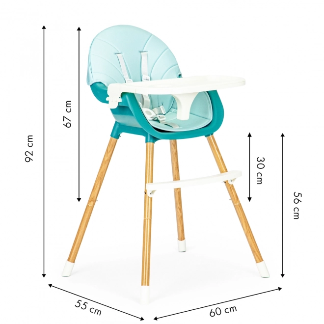 Ecotoys 2-in-1 Blue High Chair