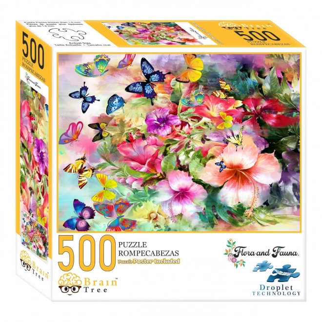 Brain Tree Puzzle Flowers and Butterflies 500 Pieces