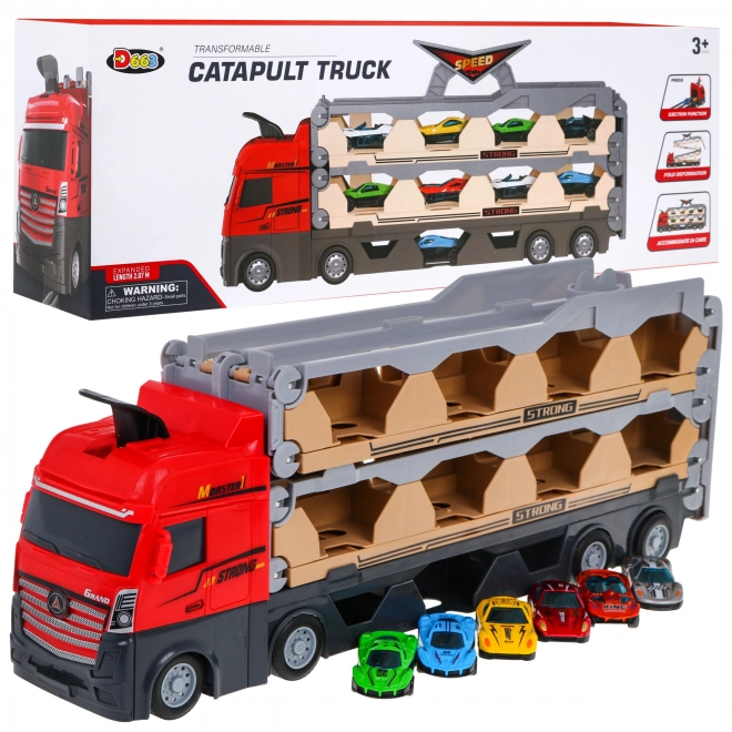 3-in-1 Truck with Ramp and Diecast Cars