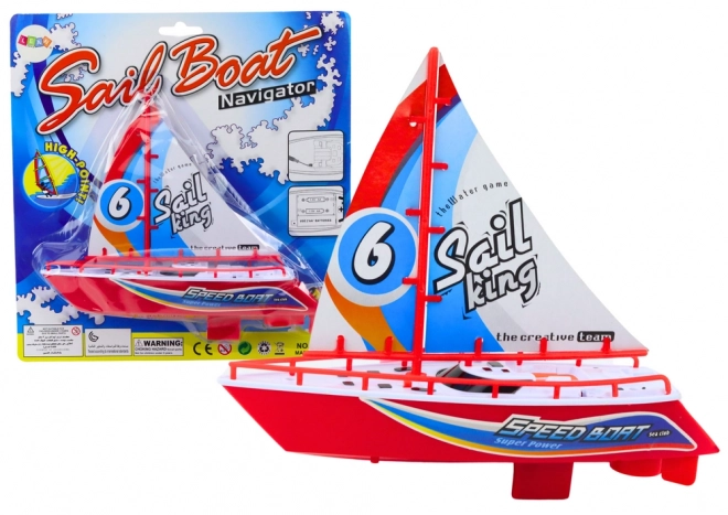 Red Battery Operated Floating Boat Toy