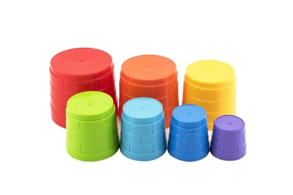 Stacking Pyramid Toy - Colorful Plastic with 7 Pieces