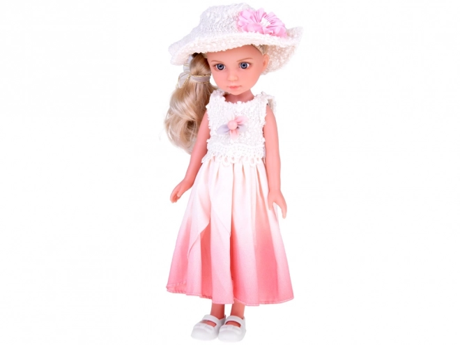 Elegant Doll with Hat and Long Blonde Hair