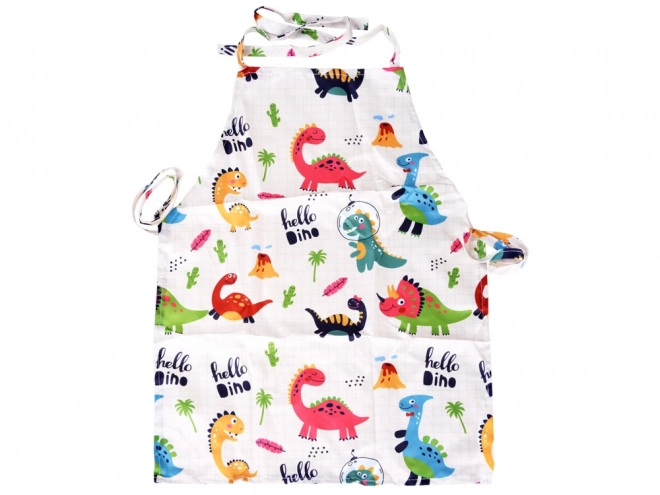 Kids Dinosaur Apron Set with Baking Molds