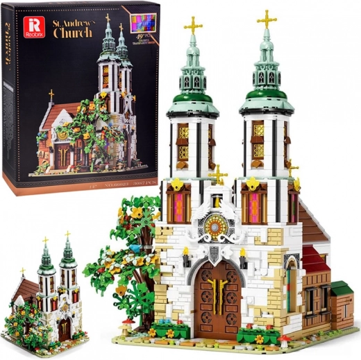 Set di costruzione luminoso della chiesa di S. Andrea a Cracovia – modello architettonico a mattoncini