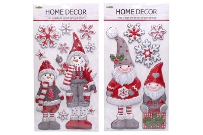 Christmas Wall/Window Decoration - Snowman/Gnome