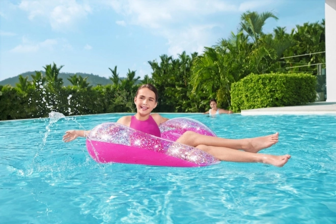 Heart-Shaped Glitter Swimming Ring