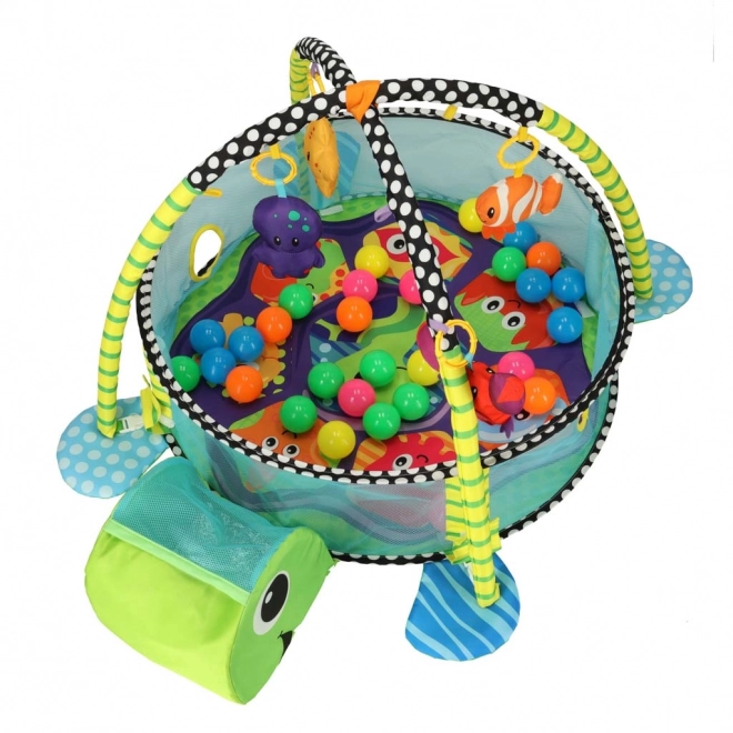 Educational Play Mat 3-in-1 Turtle Playpen with 30 Balls