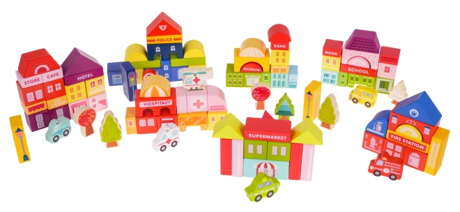 Wooden City Building Blocks Set for Kids