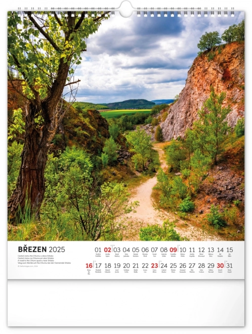 Wall Calendar Tour of Czech Landscapes 2025