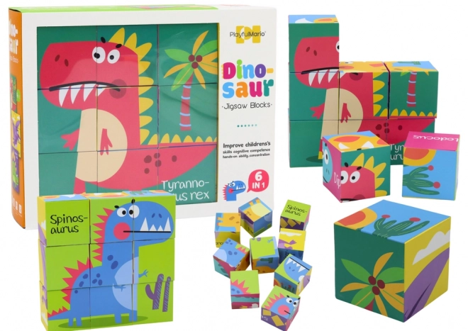 Educational Puzzle Blocks Dinosaurs Set