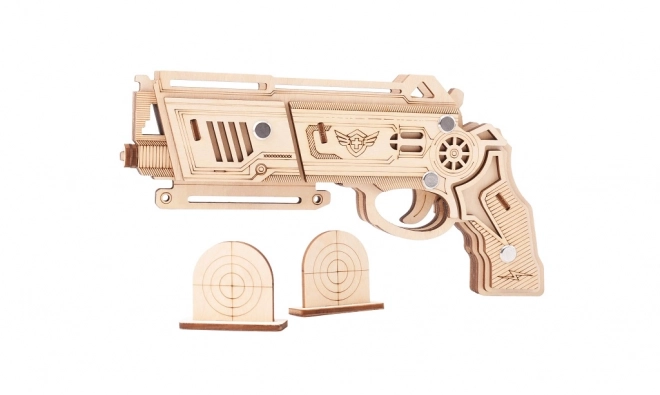 Wooden 3D Puzzle Rubber Band Gun Falcon