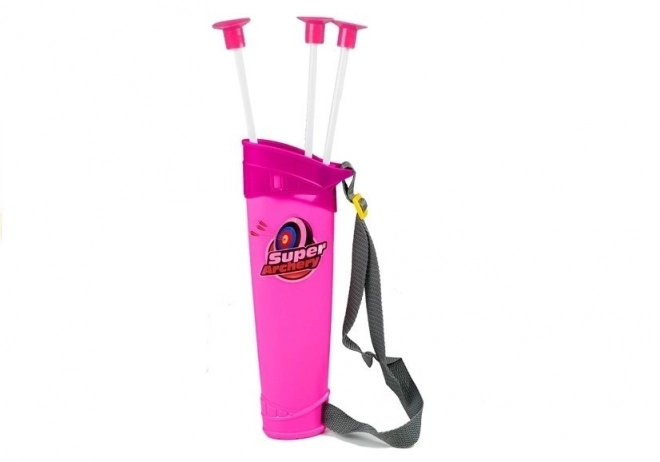 Kids Pink Archery Set with Bow and Suction Arrows