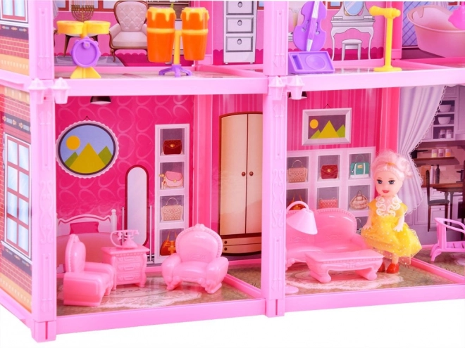 Large Dollhouse with Doll and Furniture