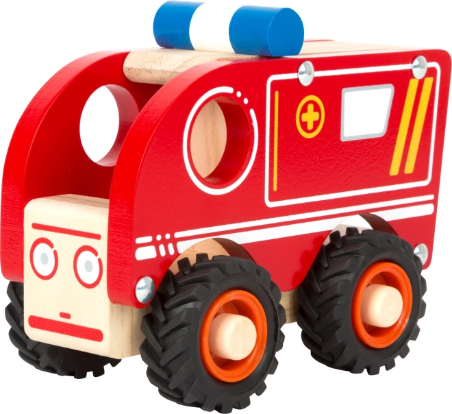 Wooden Ambulance Toy Car