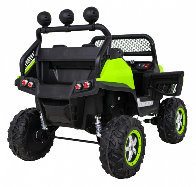 Mercedes Benz Unimog for Kids Green + 4x4 Drive + Remote Control + Luggage Space + Slow Start + MP3 LED