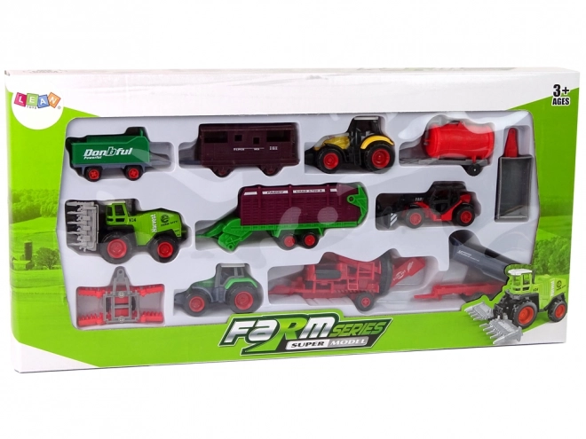 Farm Vehicle Set with Metal Tractors