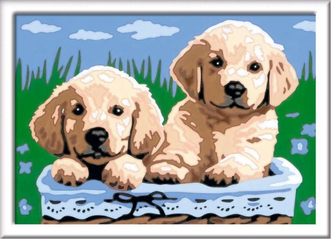 CreArt Paint by Numbers Adorable Puppies by Ravensburger