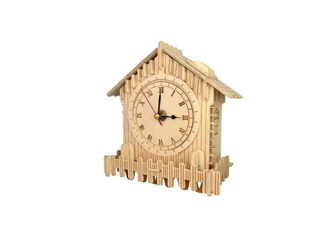 Woodcraft 3D Puzzle Clock House