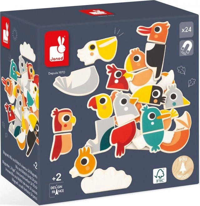 Wooden Magnetic Birds Set by Janod