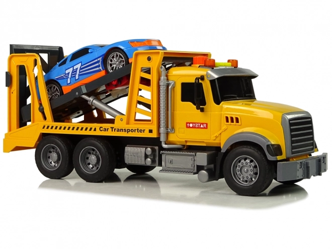 yellow rescue transport truck with sounds and lights