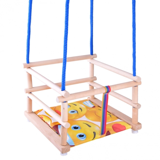 Colorful Wooden Swing with Cushion