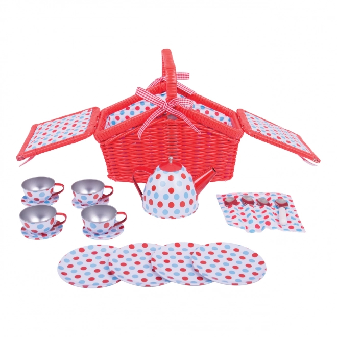 Bigjigs Toys Tea Set with Picnic Basket