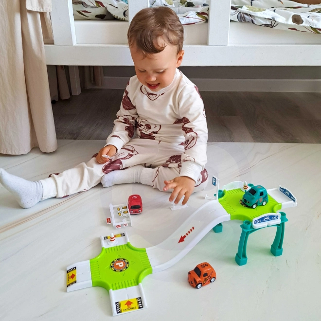 Woopie Parking Garage Playset with Gas Station and Traffic Signs