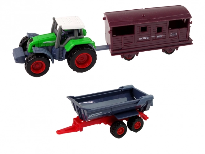 Farm Vehicle Set with Metal Tractors