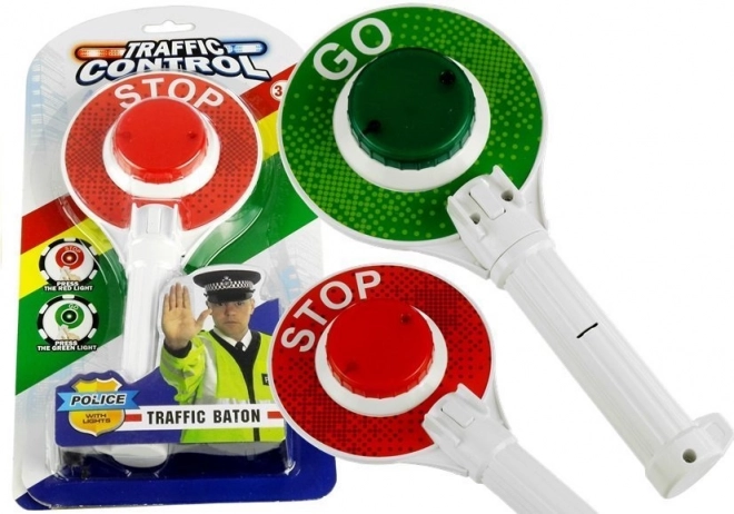 Light-Up Double-Sided Police Traffic Sign Toy