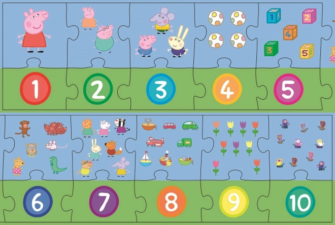 Educational Numbers Puzzle Peppa Pig 20 Pieces