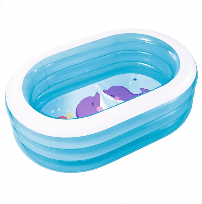 Inflatable oval children's pool for the garden