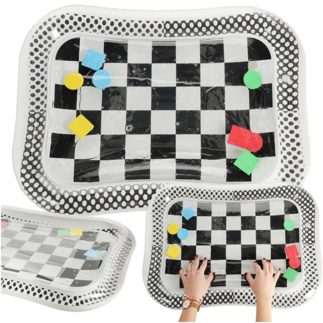 Sensory Inflatable Water Mat for Babies with Chessboard Pattern