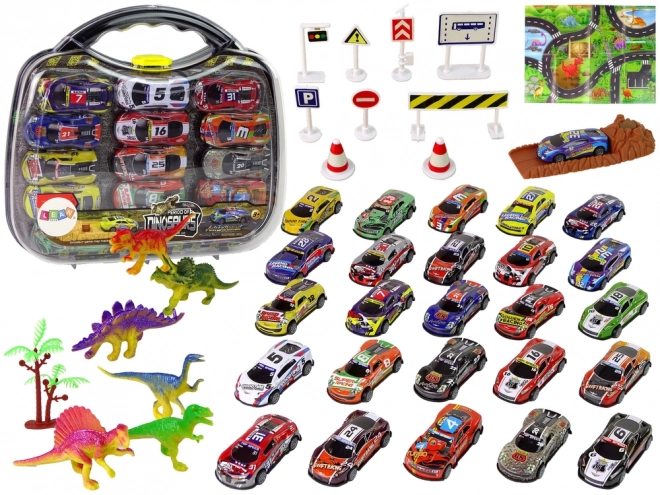 Sports Cars and Dinosaur Adventure Set