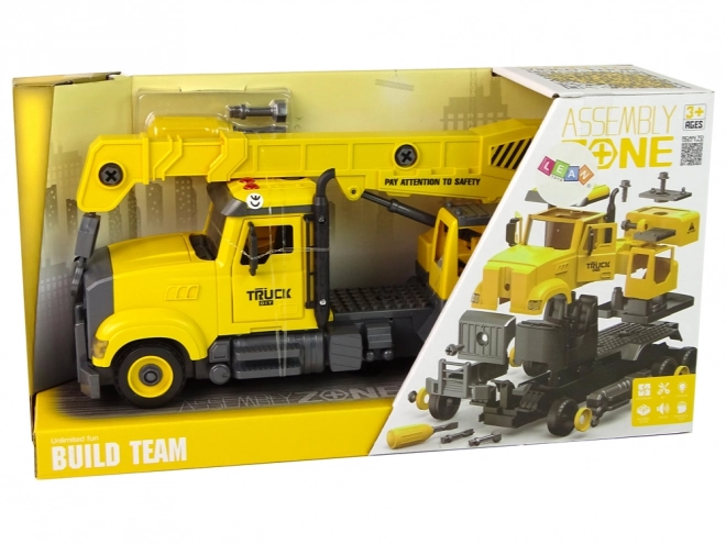 Yellow Construction Crane Truck Toy