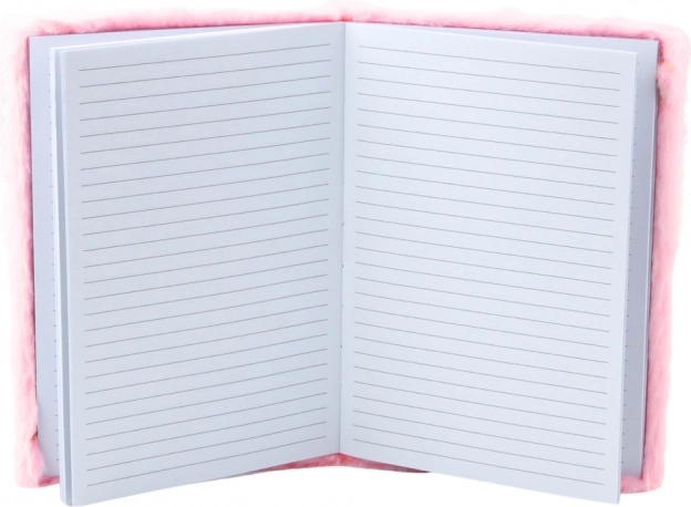Pluchen dagboek met kristallen hartjes roze A5 80 bladen